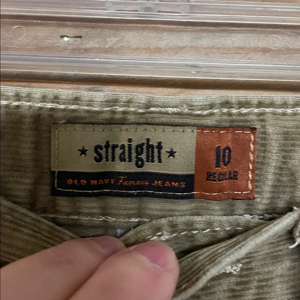 Old Navy size 10 Dark Khaki Color Soft Corduroy Straight Pants with Pockets